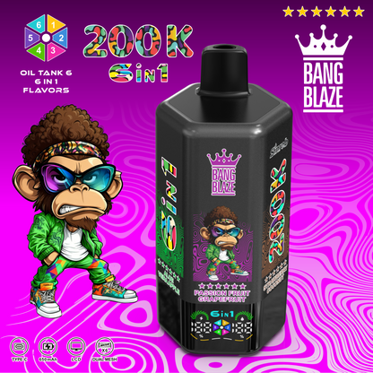 Jednorazowy e-papieros Bang Blaze 200K 6 w 1 | 200 000 zaciągnięć | Urządzenie z możliwością zmiany smaku