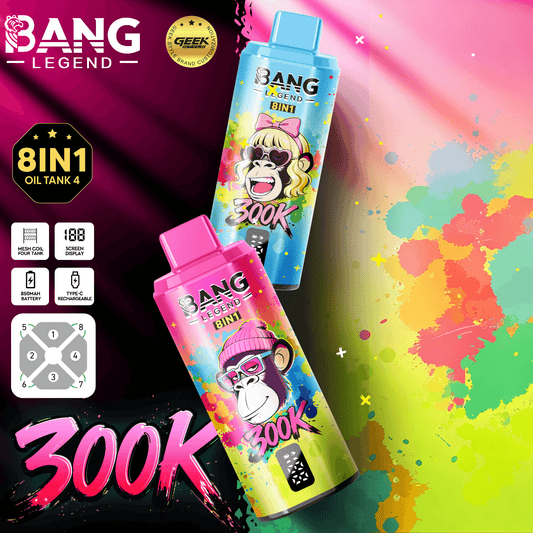 Bang Legend Geek 300K Eldobható E-cigaretta – 8 az 1-ben Ízkamra | Akár 300 000 slukkot képes elszívni | Ízváltó eszköz